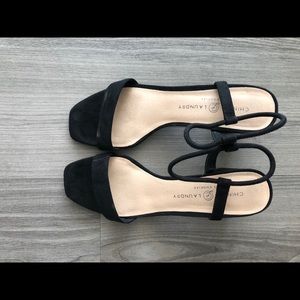 Chinese Laundry Black 2” block heel sandals